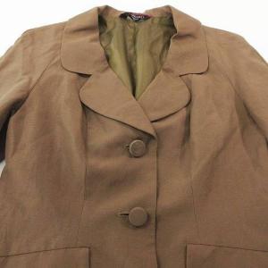 LEONARD FASHION セットアップ 上下セット ジャケット ひざ丈スカート タイト 9AR Mサイズ相当 茶 ブラウン 日本製 IBO33