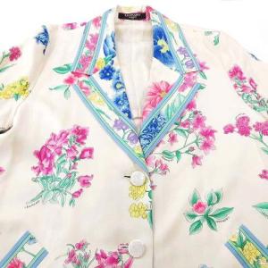 LEONARD FASHION コート シルク 背抜き 花柄 9AR マルチカラー