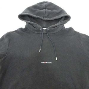 SAINT LAURENT PARIS 17SS スモールロゴ パーカー フーディ 464581 スウェット プルオーバー S 黒