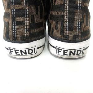 FENDI スニーカー ズッカ柄 ハイカット 36 23-23.5cm 茶 ブラウン AA