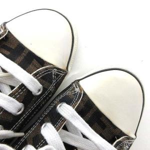 FENDI スニーカー ズッカ柄 ハイカット 36 23-23.5cm 茶 ブラウン AA