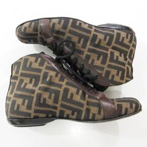 FENDI レースアップ ブーツ ズッカ柄 レザー 本革 シューズ 36 1