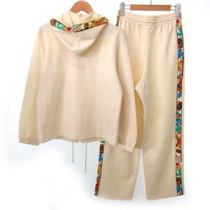 LEONARD SPORT セットアップ パーカー パンツ ジャージ 花柄 M ベージュ