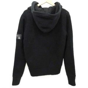 DIESEL タグ付 ニット パーカー ブルゾン 上着 アウター S 黒 ブラック 国内正規 IBO33