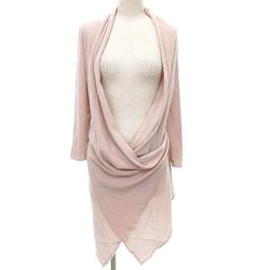 国内正規 ロング カーディガン リブニット カシュクール M ピンク IBO33 A0113