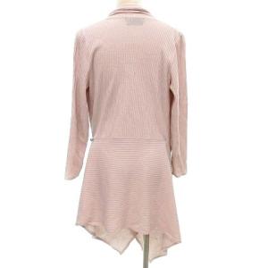 Salvatore Ferragamo 国内正規 ロング カーディガン リブニット カシュクール M ピンク IBO33 A0113