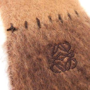 LOEWE モヘヤ アナグラム マフラー ブラウン