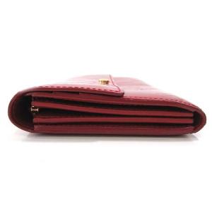 LOUIS VUITTON M93530 ポルトフォイユ サラ ヴェルニ ポムダムール モノグラム 長財布 ロングウォレット レザー 赤 レッド