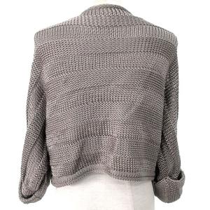 FENDI 国内正規 ボレロ ニット カーディガン 変形 七分袖 レーヨン 42 M メタリック グレージュ IBO33 A0117