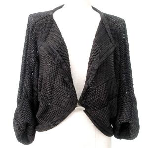 国内正規 ボレロ ニット カーディガン 変形 七分袖 レーヨン 42 M 黒 ブラック IBO33 A0117