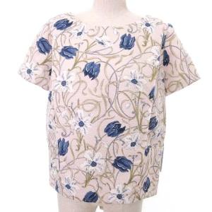 タグ付 アールヌーボーフラワー 半袖 カットソー トップス 花柄 38 Mサイズ相当 ピンク IBO33