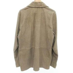 EMMETI カバーオール ゴートレザー スエード 48 カーキ