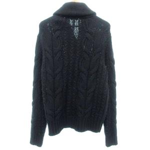 Cruciani ケーブルニット カーディガン ウール 46 ブラック