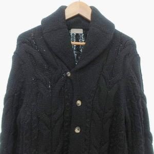 Cruciani ケーブルニット カーディガン ウール 46 ブラック