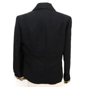 LEONARD FASHION 美品 テーラードジャケット シングル 1B ウール 9AR M 黒 ブラック IBO33