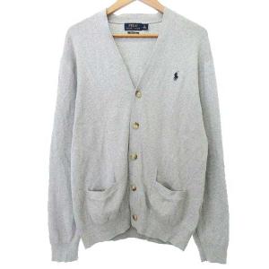 ピマコットン カーディガン ニット 長袖 Vネック トップス 国内正規 M ライトグレー U90