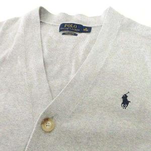 POLO RALPH LAUREN ピマコットン カーディガン ニット 長袖 Vネック トップス 国内正規 M ライトグレー U90