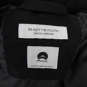 BEAUTY&YOUTH UNITED ARROWS 小松マテーレ ダウンジャケット ジップ フード 比翼 700fil ナイロン L 黒 ブラック U30