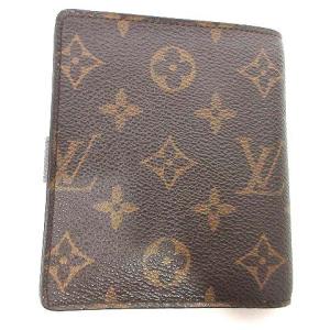 LOUIS VUITTON 二つ折り財布 M61667 モノグラム コンパクト ジップ 茶 ブラウン U180