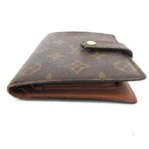 LOUIS VUITTON 二つ折り財布 M61667 モノグラム コンパクト ジップ 茶 ブラウン U180