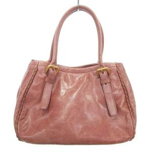 PRADA ハンドバッグ ショルダー 鞄 かばん レザー ロゴ ピンク RRR