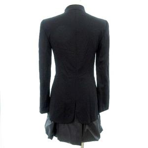 EMPORIO ARMANI 国内正規 ハイネック コート フェイクレイヤード アウター 38 M 黒 ブラック U90 A0125