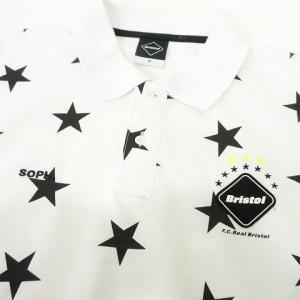 F.C.Real Bristol TOUR POLO SHITS ポロシャツ 半袖 スター プリント トップス M 白 ホワイト U180