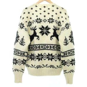 RALPH LAUREN ハンドニット セーター ノルディック柄 プルオーバー ウール M 白 オフホワイト U30