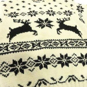 RALPH LAUREN ハンドニット セーター ノルディック柄 プルオーバー ウール M 白 オフホワイト U30