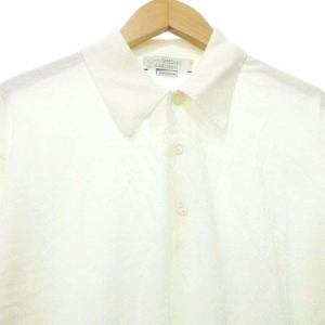 JOHN SMEDLEY × MARUZEN ニット ポロシャツ 半袖 無地 薄手 トップス 英国製 M 白 ホワイト U180