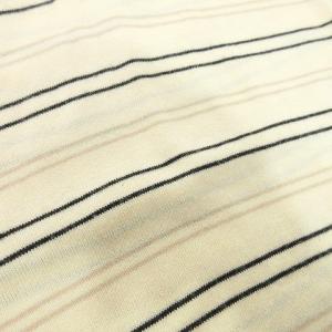 JOHN SMEDLEY × MARUZEN ニット ポロシャツ 半袖 ボーダー 薄手 トップス 英国製 M ベージュ U180