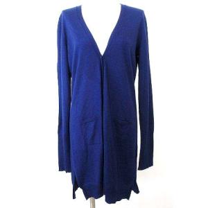 Loro Piana カーディガン ロング カシミヤ混 シルク イタリア製 46 ブルー 