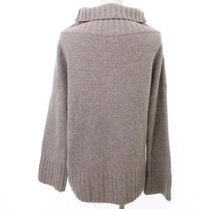 Deuxieme Classe 近年 長袖 ニット セーター カシミヤ混 トップス ワイド 無地 F フリーサイズ ベージュ IBO35