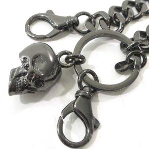 Alexander McQueen アレキサンダーマックイーン スカル ウォレットチェーン キーリング ドクロ ウォレットコード アクセサリー イタリア製 黒