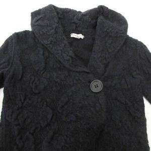 EMPORIO ARMANI ショート丈 ニット カーディガン ジャケット アウター モヘヤ混 Vネック 38 Mサイズ相当 黒 ブラック IBO35