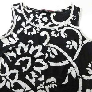 LEONARD Fashion タンクトップ 2枚セット トップス インナー 花柄 L 黒 ブラック ベージュ IBO35