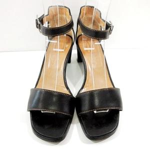 HERMES レザー サンダル Hバックル アンクルストラップ 35.5
