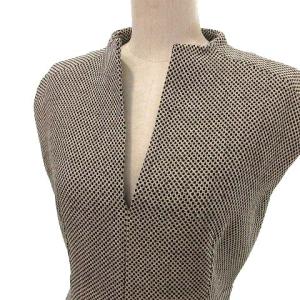 Max Mara 白タグ ワンピース ノースリーブ Vネック 刺繍 国内正規 ウール混 38 M グレー IBO35 90