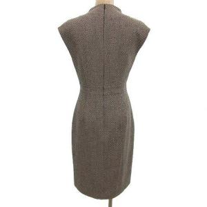 Max Mara 白タグ ワンピース ノースリーブ Vネック 刺繍 国内正規 ウール混 38 M グレー IBO35 90