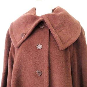 CELINE アルパカ コート ロング ウール混 ジャケット フランス製 40 Ｌサイズ相当 ブラウン U180
