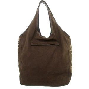 HUNTING WORLD リバーシブル トートバッグ キャンバス&ナイロン ボルネオ チャリティー 茶 ブラウン ベージュ ECR17 A0203