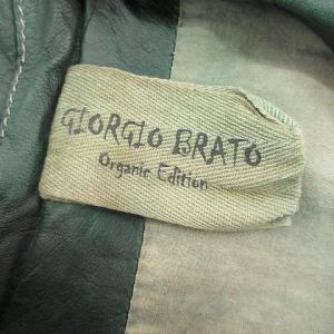 GIORGIO BRATO ライダースジャケット ダブル ラムレザー 48 L 緑 グリーン IBO35 U180