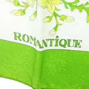 HERMES 美品 カレ90 ロマンティック ROMANTIQUE シルク スカーフ 花柄 スクエア 正方形 ライトグリーン U180