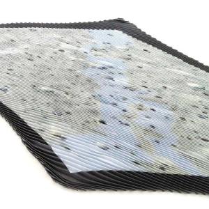 プリーツ カレ140 天の川 LAVOIE LACTEE シルク スカーフ グレー