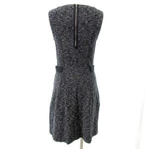 Theory ワンピース ノースリーブ ひざ丈 ストレッチ S 黒 ブラック IBO35 A0208