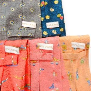BVLGARI ネクタイ 5本 セット セッテピエゲ 総柄 シルク まとめ売り IBO35 A0208