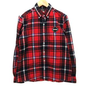 F.C.Real Bristol 美品 19AW BIG LOGO FLANNEL B.D SHIRT シャツ 長袖 ビッグロゴ FCRB-192073 コットン