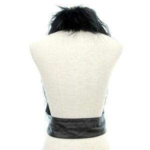 EPOCA 美品 ファー ベスト ラムレザー ラクーン ゴート 40 M 黒 ブラック ECR17 A0210