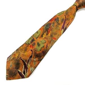 ネクタイ レギュラータイ シルク ボタニカル 茶系 ビジネス スーツ小物 IBO35 A0213