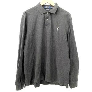 国内正規 ポロシャツ 長袖 鹿の子 ホース刺繍 CUSTOM SLIM FIT LG チャコールグレー U90 A0217